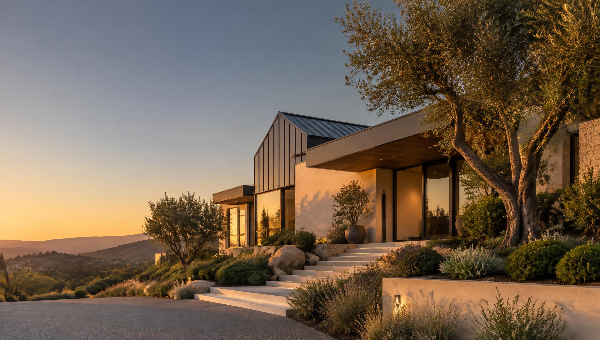 Modern Southern California home with a premium dark roof